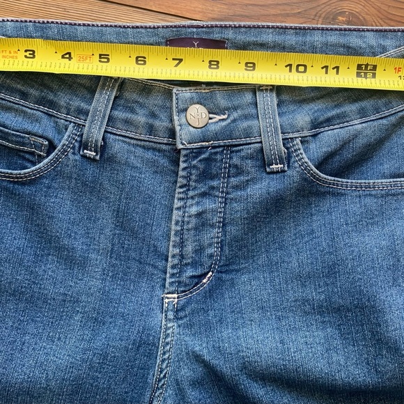 NYDJ Blue Denim Straight Leg Jeans Womens Casual Mid-Rise Medium Wash Size 4 - Picture 6 of 12